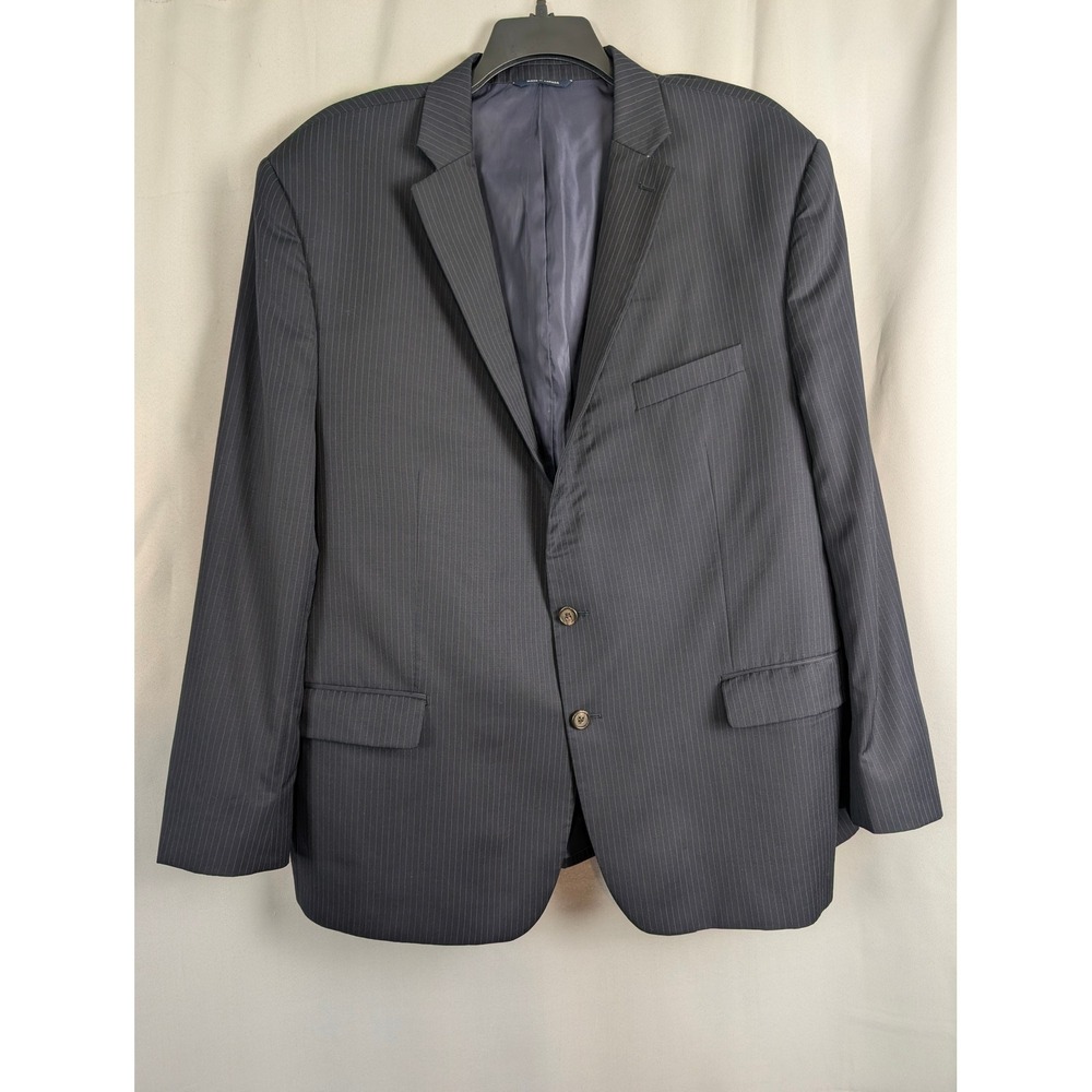 Lauren Ralph‎ Lauren Blazer Mens 52R Navy Blue Pinstripe Excellent